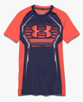 Boys' UA HeatGear® Armour Up Short Sleeve Fitted Shirt